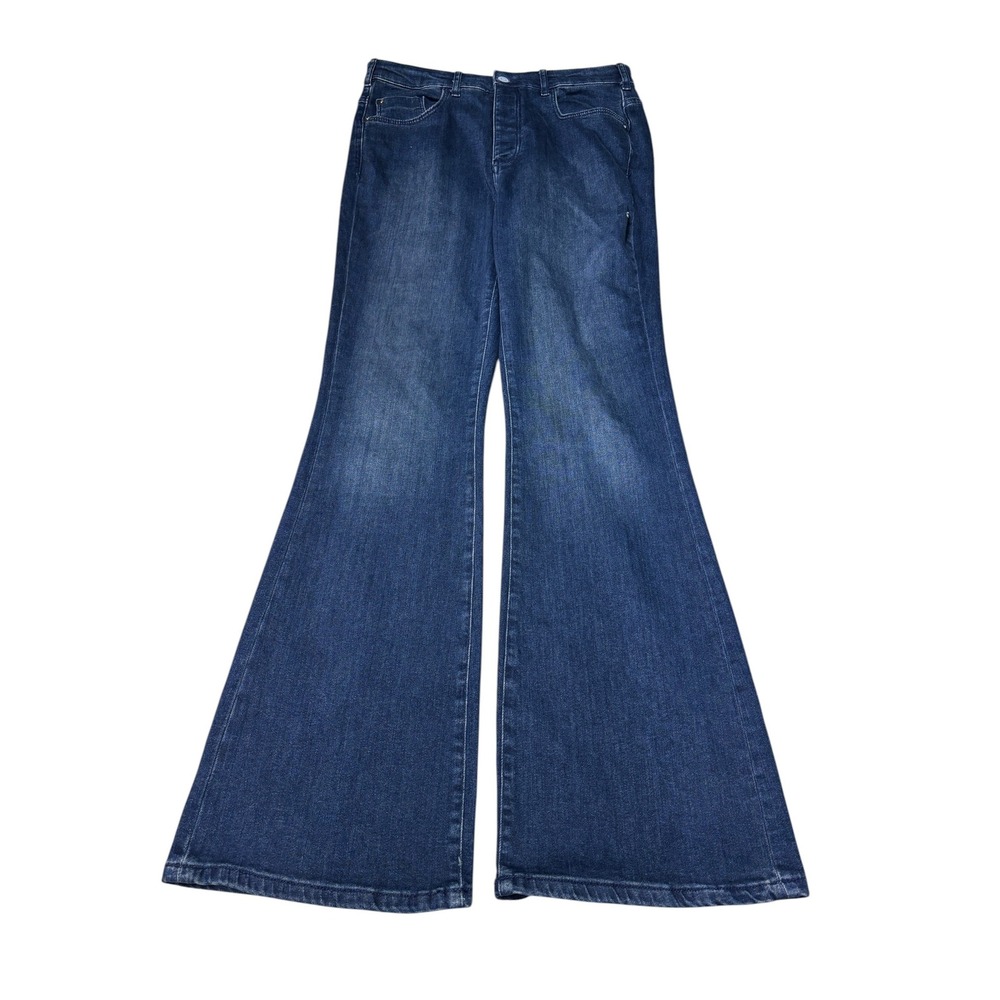 Pilcro and the Letterpress The Icon Flare Jeans Dark Wash Blue Womens Size 31X32
